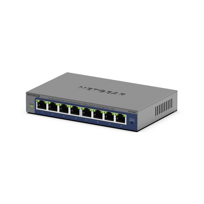 NETGEAR GS108Ev4 Unmanaged L2/L3 Gigabit Ethernet (10/100/1000) Grey