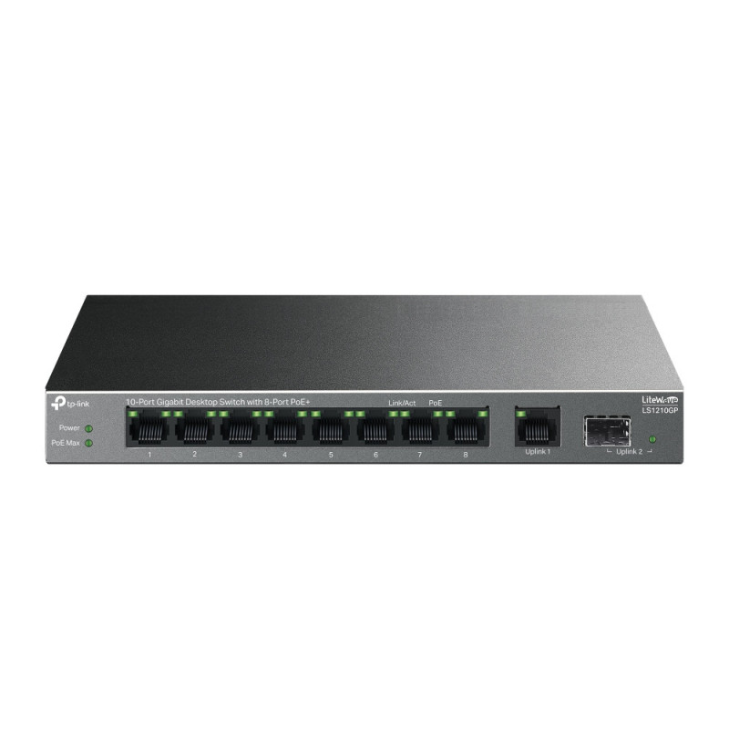 P-Link 10-Port Gigabit Desktop Switch with 8-Port PoE+